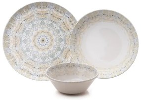 12-dielna jedálenská súprava, pestrofarebná / porcelánová
