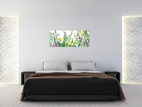 Obraz - Maľované lúčne kvety (120x50 cm)