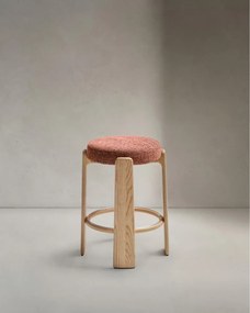 Barová stolička z jaseňového dreva v terakotovej farbe/v tmavo prírodnej farbe (výška sedadla 65 cm) Granite – Kave Home