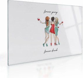 Sklenený obraz - Forever young, forever drunk (70x50 cm)