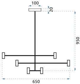 Toolight - Závesné svietidlo 12xE27 60W, čierna, OSW-05321