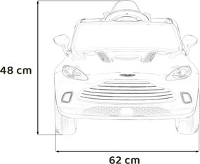 Ramiz Elektrické autíčko Aston Martin DBX pre deti červené + diaľkové ovládanie + EVA kolesá + pásy + plynulý štart + audio LED