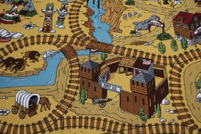 AladinWorld Expres, AKCIA: 120x170 cm Detský kusový koberec Western - obšitý zo všetkých strán, šíře, viacfarebná, filc, detská izba