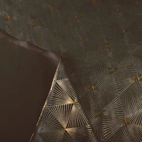 Biante Zamatový záves Isabela IBL-012 Rose Gold trojuholníky na hnedom - šírka 270 cm 270x230 cm