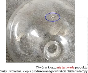 Toolight Toolight, sklenené guľové závesné stropné svietidlo 15cm, 1xG4, APP1680-1CP, OSW-04300