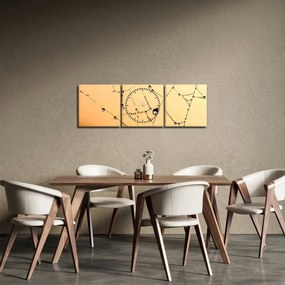 Obraz orosenej pavučiny (s hodinami) (90x30 cm)