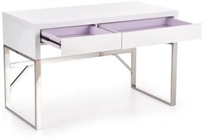 Písací stôl METAL B32 biely vysoký lesk