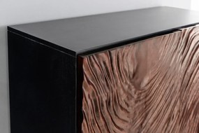Komoda FLUID 110 cm 3D akáciové drevo tmavý orech hnedý