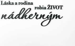 drevko Drevený citát na stenu o láske a rodine Rozmer obrazu: 35,5 x 86 cm, Farba dekorácie: Čierna