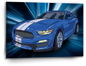 Sablio Obraz Mustang Modré pozadie - 90x60 cm
