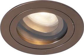 Moderné zapustené bodové svietidlo tmavý bronz otočné a naklápacie IP44 - Chuck