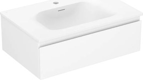 Mexen Orio, kúpeľňová skrinka 70 cm s umývadlom Vela, 1 zásuvka, biela matná, 91A10-07023-1-BF01-W23M01