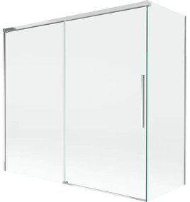 Mexen Rox, 2-krídlová posuvná vaňová zástena 170 + 75 x 150 cm, 8mm číre sklo, chrómový profil, 8C9-170-075-01-00