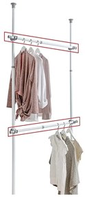 Súprava 2 teleskopických tyčí na oblečenie Wenko Herkules, dĺžka 75 - 120 cm