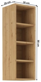 Horný kuchynský regál Lesana 2 (dub artisan) 30 G-90 OTW . Vlastná spoľahlivá doprava až k Vám domov. 1063987