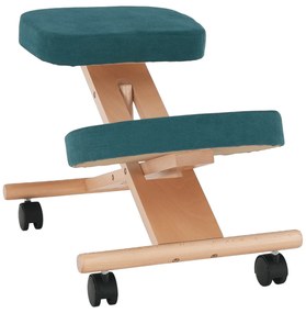 Ergonomická kľakačka, petrolejová/buk, FLONET