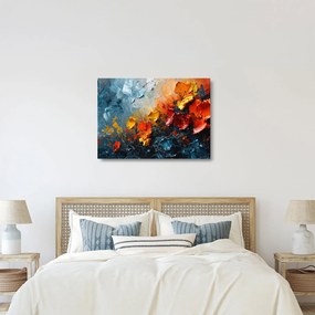 Sklenený obraz - Abstraktná maľba kvetov III. (70x50 cm)