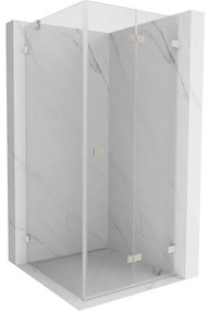 Mexen Lunar-F, sklápací sprchový kút pravý 100 x 100 cm, 8mm číre sklo, oceľový profil, 836-100-100-97-00-P