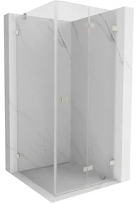 Mexen Lunar-F, sklápací sprchový kút pravý 100 x 100 cm, 8mm číre sklo, oceľový profil, 836-100-100-97-00-P