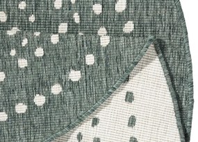 NORTHRUGS - Hanse Home koberce Kusový koberec Twin-Wendeteppiche 103111 grün creme – na von aj na doma - 140x140 (priemer) kruh cm