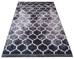Protišmykový koberec čiernej farby s ornamentmi Šírka: 120 cm | Dĺžka: 180 cm