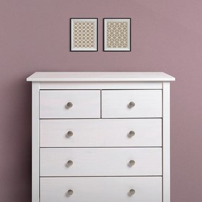 Biela vysoká komoda z borovicového dreva 79x80 cm Berna – Marckeric