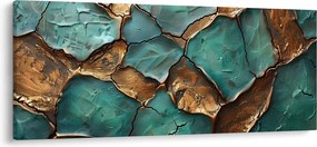 Obraz - Zeleno-zlatá maľba (120x50 cm)