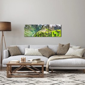 Obraz - Machu Picchu (s hodinami) (90x30 cm)