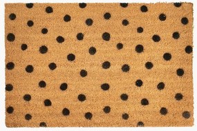 Ručne vyrobená rohožka z kokosového vlákna Dots