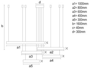 LED Stmievateľný luster na lanku LED/220W/230V 3000-6500K + diaľkové ovládanie