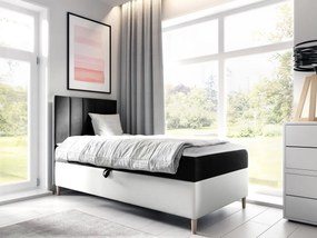 Kontinentálna posteľ Junior Kamire 1, Strana: ľavá, Rozmer postele: 90x200, Dostupné poťahy: ekokoža Soft 017 (biela) + Fresh 17
