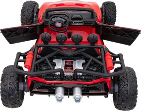 Ramiz Detská pretekárska bugina na batérie 5 Červená + motory 2x200W + diaľkové ovládanie + LED Audio + pomalý štart