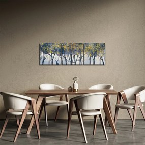Obraz jeleňa v lese (s hodinami) (90x30 cm)