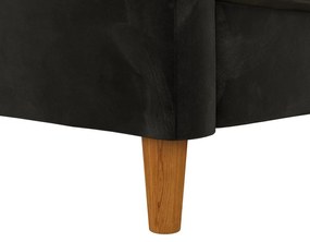 Čierna variabilná rozkladacia rohová pohovka so zamatovým povrchom a úložným priestorom Støraa Celine