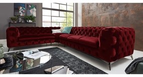 ROHOVÁ SEDAČKA CHESTERFIELD LARISSA PRAVÁ - ĽAVÁ GLOSS VELVET 1206 ZAMATOVÁ LÁTKA 323 X 264 cm