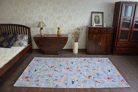 Detský koberec VESELÁ ZVIERATKÁ - sivý