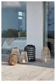 Súprava 2 čiernych bambusových lampášov Hübsch Bamboo Garo