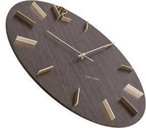 Nástenné hnedé hodiny Meek MDF ∅ 50 × 4 cm