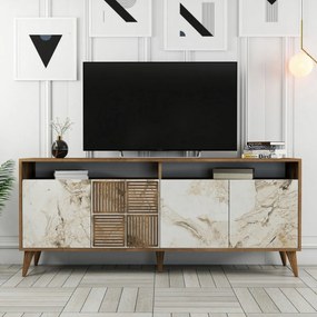 Skrinka Milan 2 Walnut and White Marble