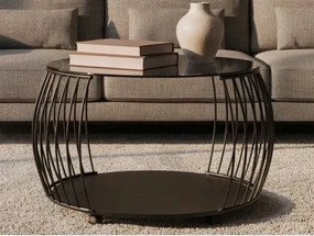 Okrúhly konferenčný stolík Shanghai, 80 cm, čierny/sivý%