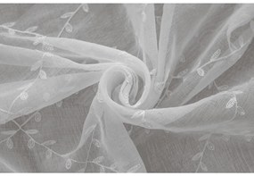 Biely záves VINTORA so vzorom lístkov 140x250 cm Zavesenie: Kovové krúžky