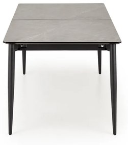 Jídelní rozkládací stůl Charles 180/260 cm šedý mramor/černý