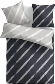 Obliečky Estella 200x200 cm, pruhované modro-šedé, renforcé%