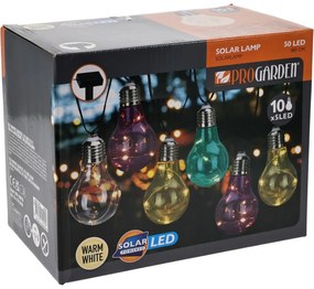ProGarden Solárna reťaz Žiarovky farebná, 2 m, 10 x 5 LED