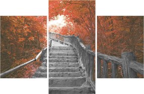 Obraz - Schody v prírode, oranžová (90x60 cm)