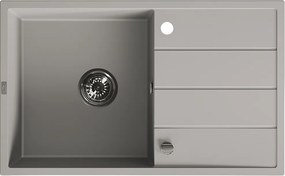 Laveo Wolin, 1-komorový granitový drez 780x480x185 mm, šedá, LAV-SPW_511T