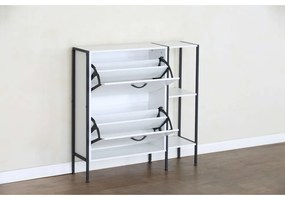 Botník SOVIO, 2 poschodia, biela