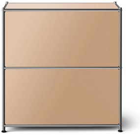 Nízka kovová komoda »CN3« s výklopnými priečinkami, karamelová