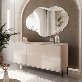 KOMODA ALWIN KAŠMÍR VYSOKÝ LESK 154 cm ĆIERNE NOŽIČKY 14 cm