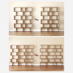 Vasagle Polica/regál na knihy PRESTON, 70x24x190,5cm, hnedá